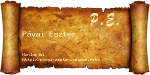 Pávai Eszter névjegykártya